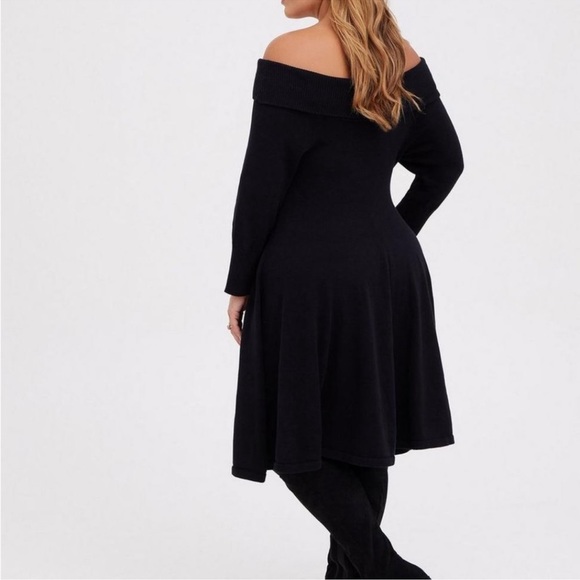 Torrid Mini Sweater Off-Shoulder Dress (NWT) Size 1/ 14-16 - Picture 3 of 14
